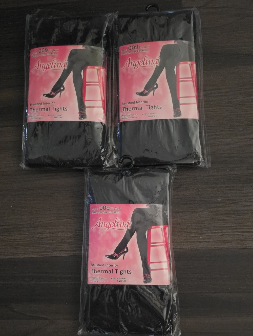 Angelina Black Thermal Tights - Pack of 3